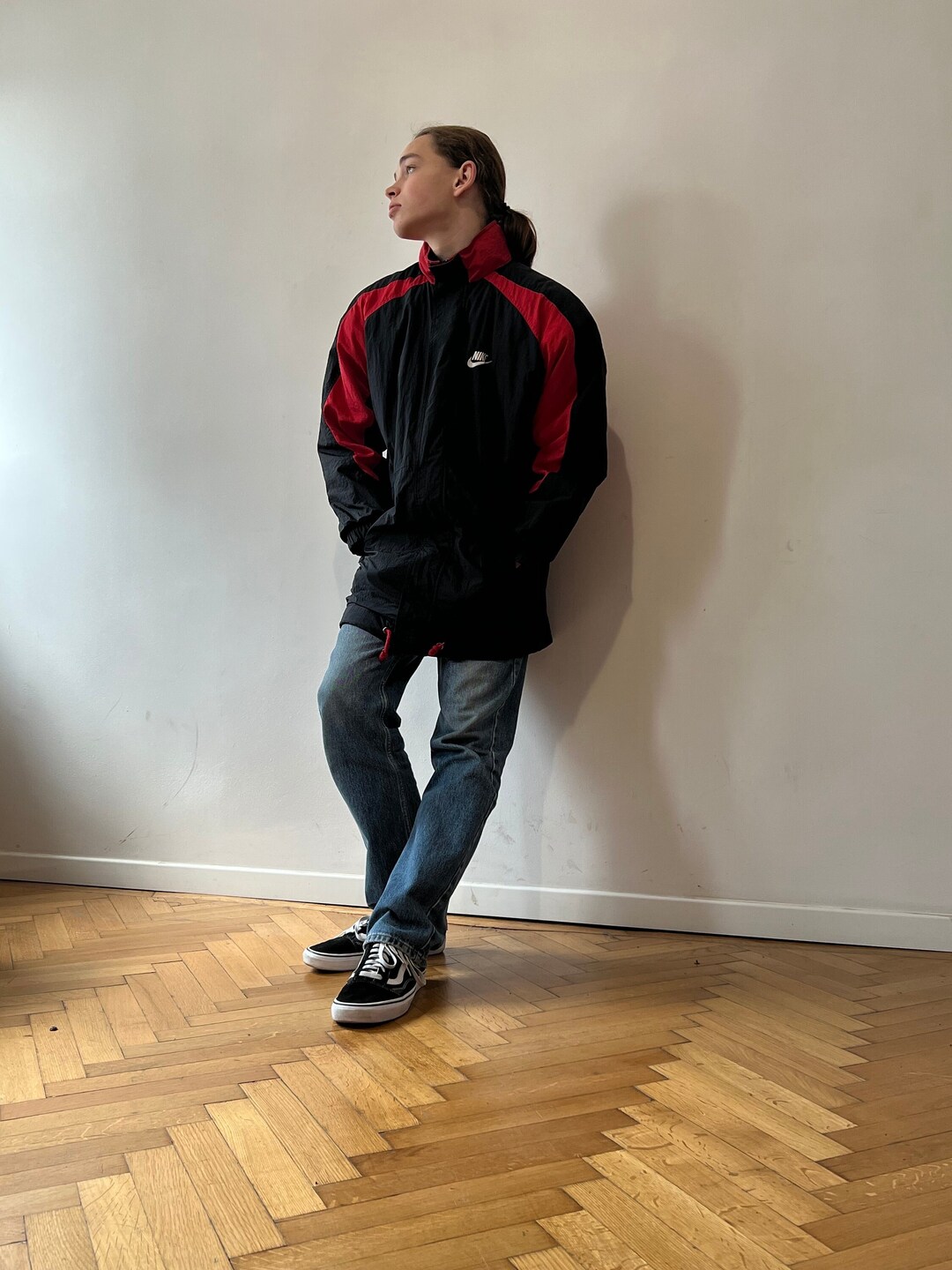 Great Vintage Black and Red Nike Premier Jacket, Size +-M Men or  
