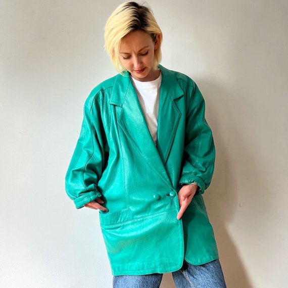 Divine Vintage Green Soft Leather Jacket, suits f… - image 3