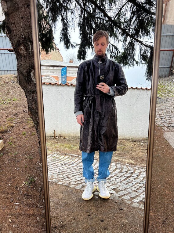 Increible abrigo vintage de plumero de cuero Mas Jot Firenze de color burdeos talla M de gran tamano apto para hombres L o mujeres L de gran tamano Etsy Espana