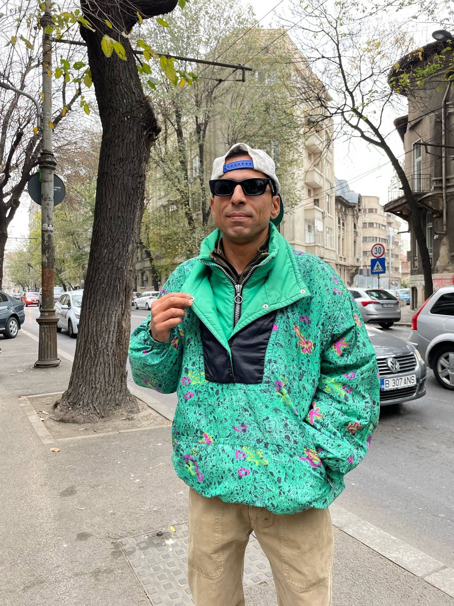 Amazing Vintage Turquoise Jacket With Psychedelic Design - Etsy