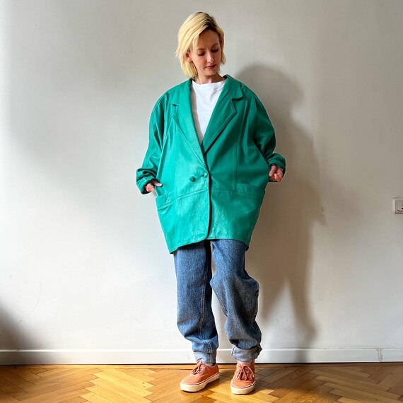 Divine Vintage Green Soft Leather Jacket, suits f… - image 2