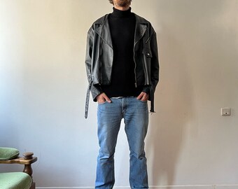 Outstanding Vintage Black John F Gee Leather Jacket, Size Outstanding Vintage Black John F Gee Leather Jacket, Size