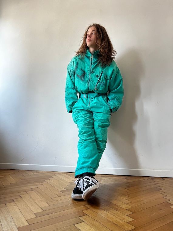 Beautiful Vintage Turquoise Allsport Ski suit ove… - image 1