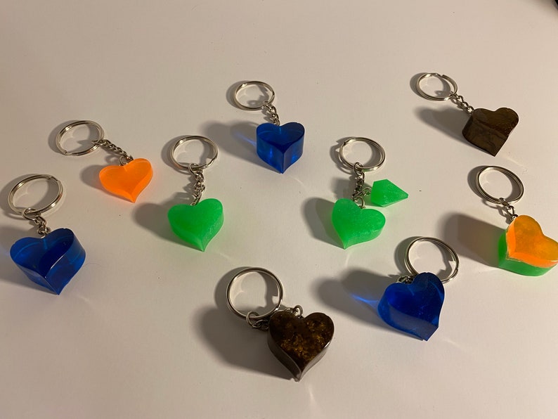 Perfect Gift Idea for Valentine\u2019s Day Any Color! Custom Resin Heart Keychains Personalized Gift Ideas Bulk Orders Available