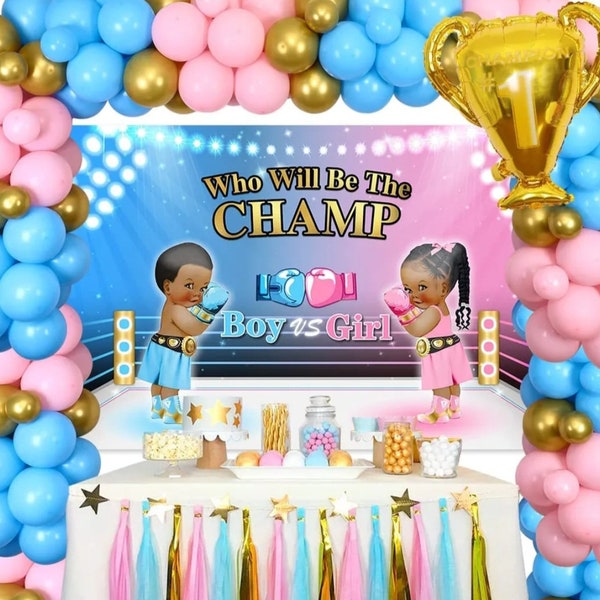 Boxing Gender Reveal Invitation Etsy