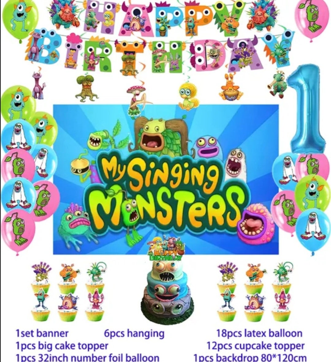 My Singing Monsters Birthday Party Decoration Singing Monsters Etsy