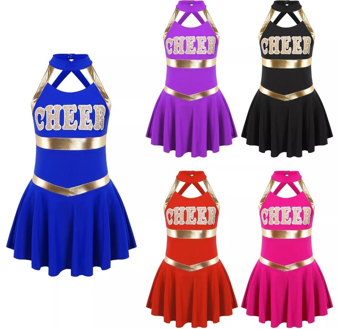 Kids Girls Cheerleading Costumes Uniform Sleeveless Letters Etsy
