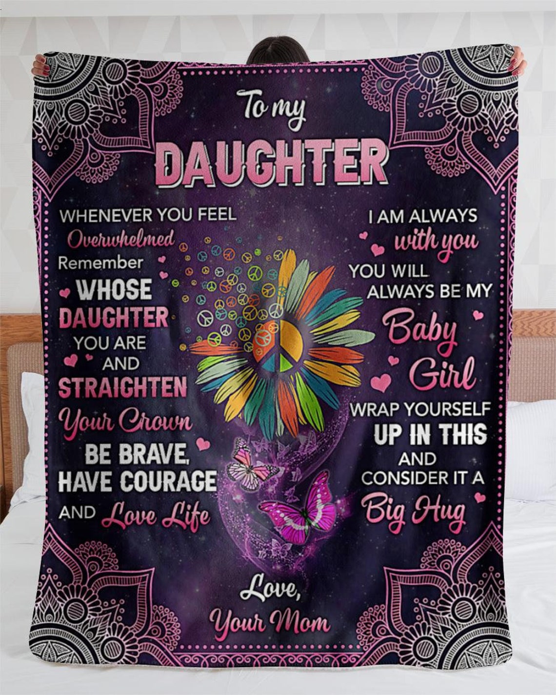 To My Daughter Fleece Blanket whenever you feel overwhelmed Etsy