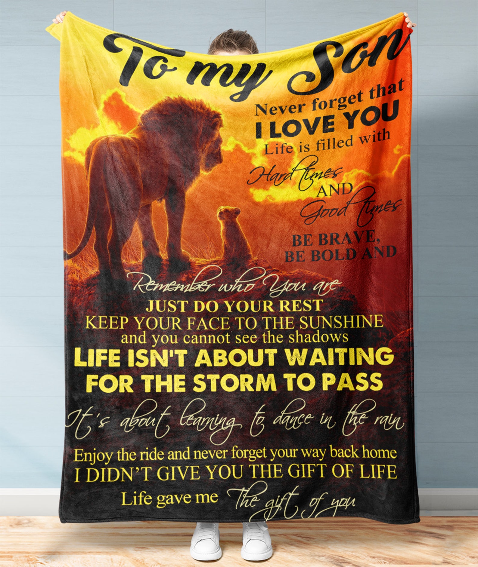 To My Son Blanket From Dad Personalized Be Brave Be Bold And Etsy