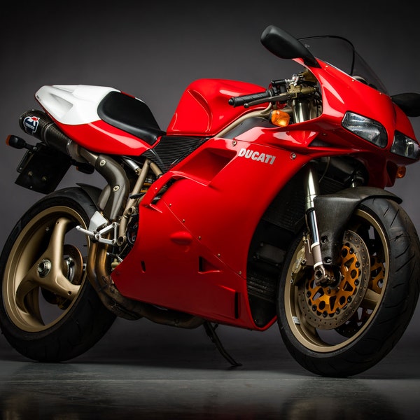 Ducati 916 SPS 24 x 36 inch (2ft x 3ft) art print signed by Nathan May