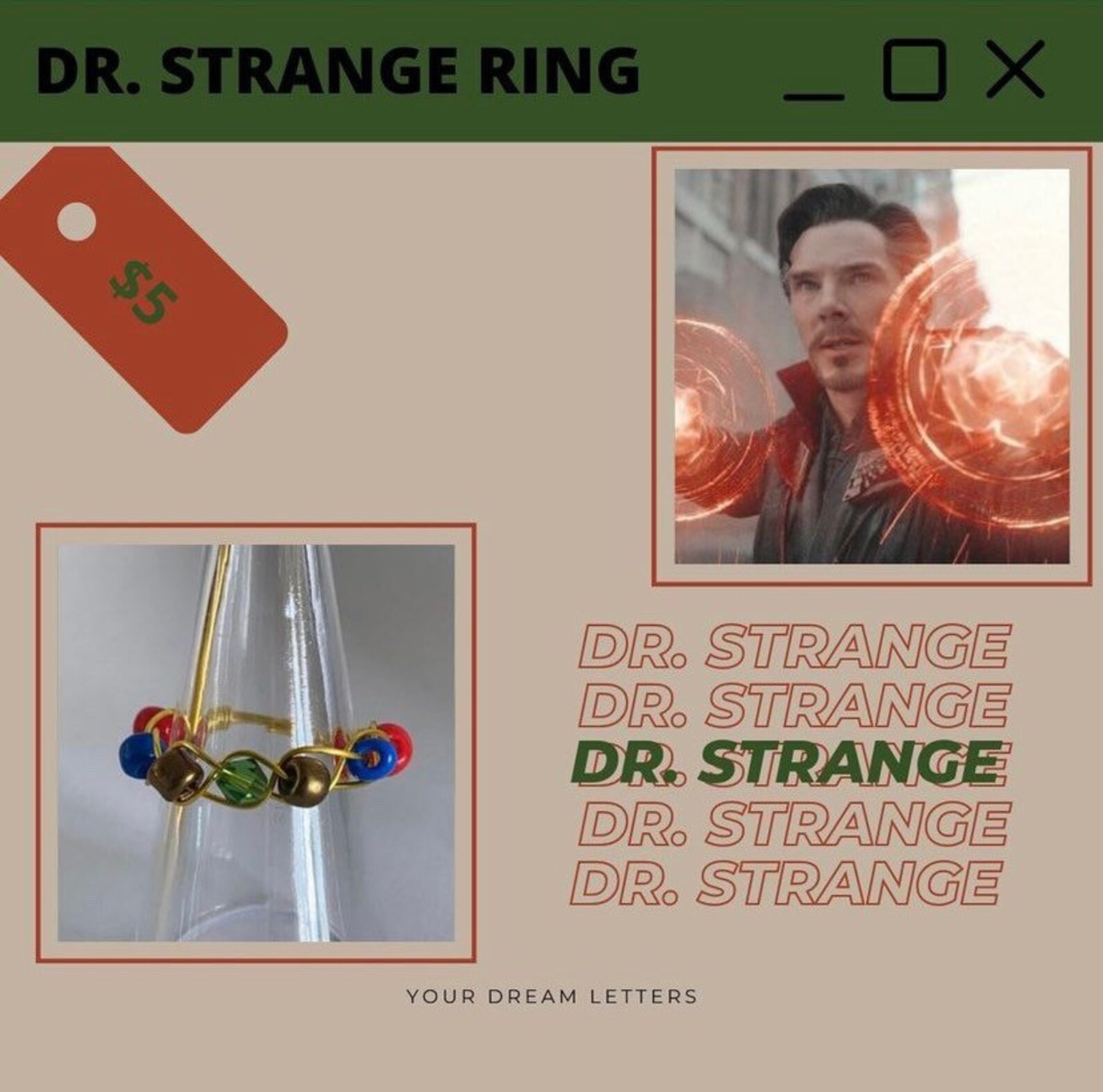 Dr. strange inspired marvel ring Etsy