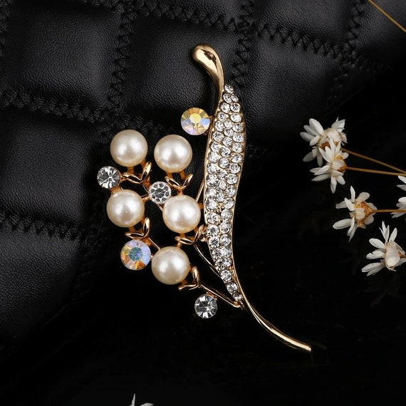 Sliver Gold Color Rhinestone Bow Brooches for Women Large Bowknot Brooch  Pin Vintage Fashion Jewelry Winter Accessories
