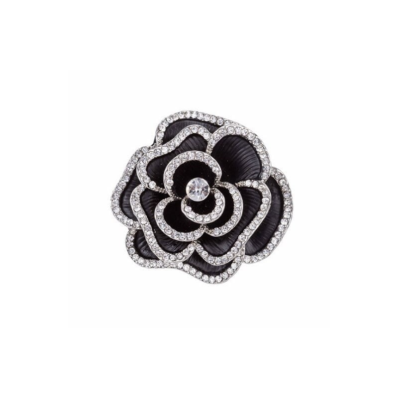 Fashion Brand Design Rhinestone Flower Rose Brooches Full - Etsy