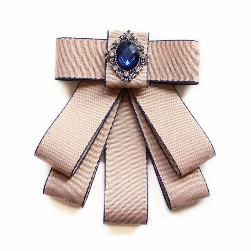 Fashion Ribbon Bow Tie Rhinestone Crystal Brooch Pin Luxury Wedding ...