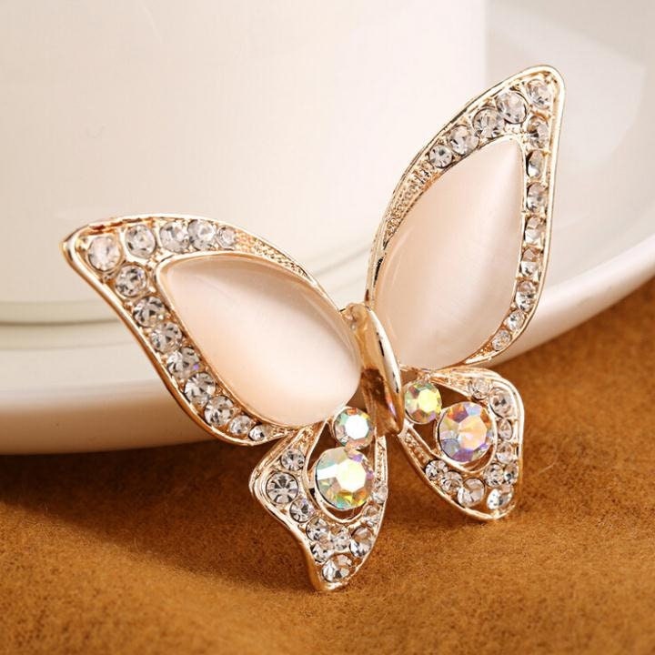 Opal Butterfly Brooch for Women Rhinestone Broches Fashion - Etsy