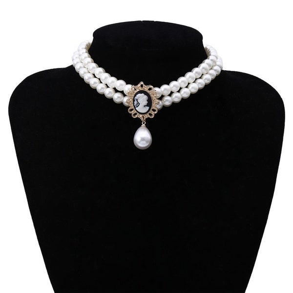 Layered Short Pearl Choker Necklace for Women White Beads Necklace Wedding Jewelry on Neck Lady Pearl Choker Collar Gifts