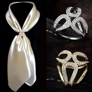 Luxury Scarf Buckle Wedding Hoop Brooch Pins for Women Crystal Holder Silk Shawl Buckle Ring Clip Scarf Jewelry Gift