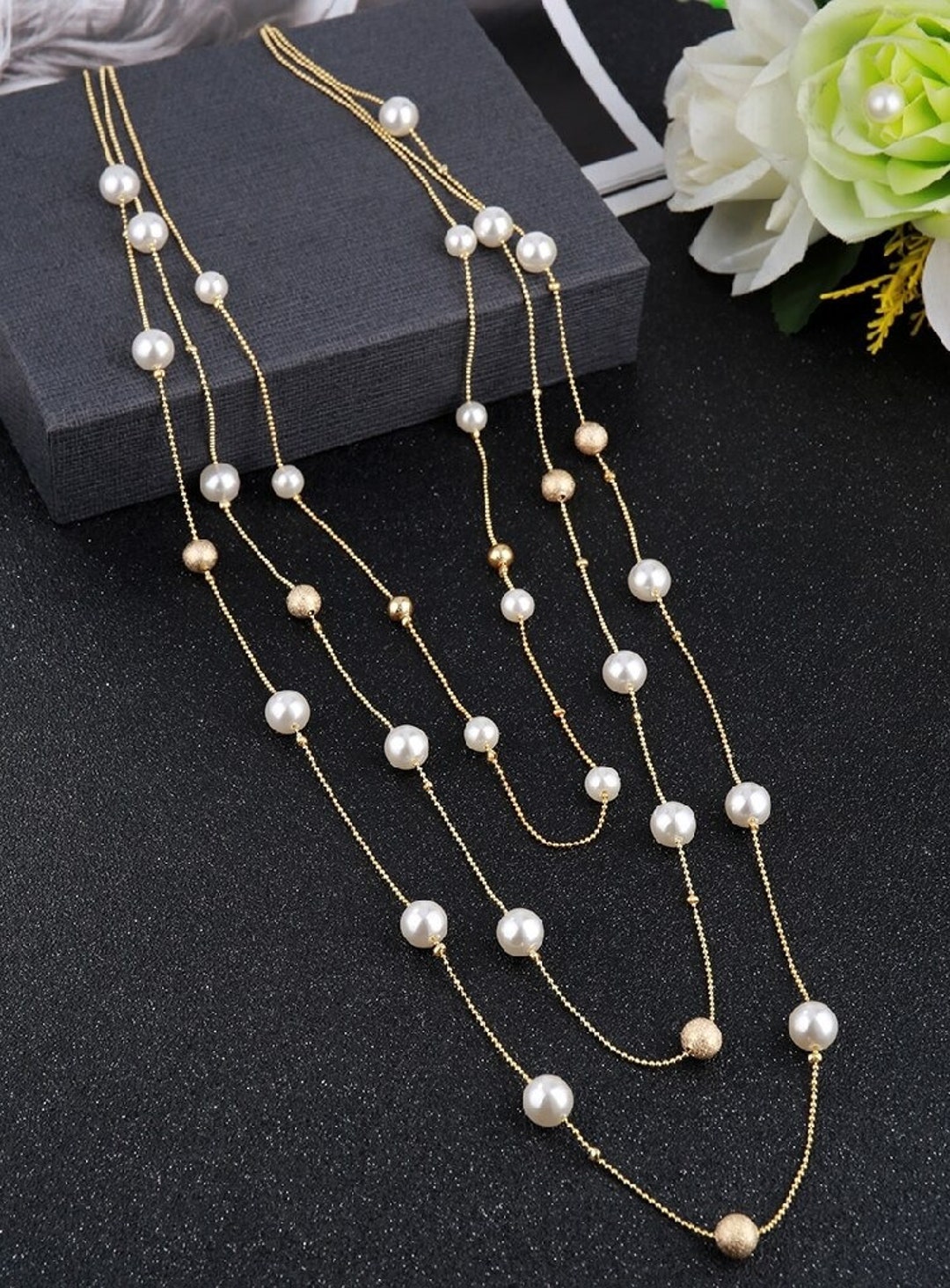 Shop Pearl Necklace Long Layer with great discounts and prices online - Sep  2023
