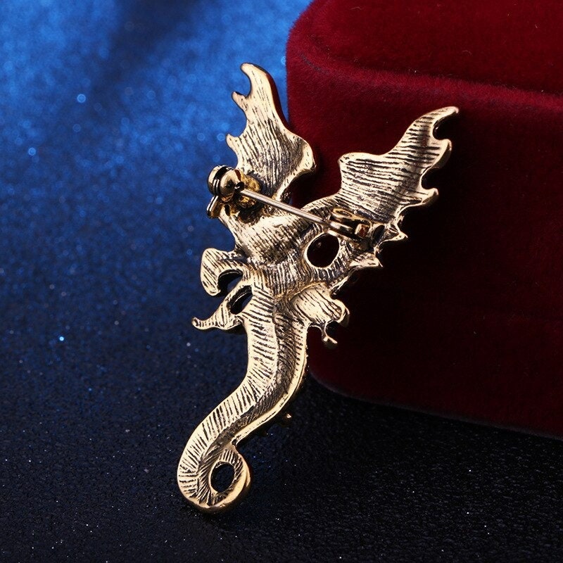 Vintage Animal Dragon Brooch Pin Metal Wings Corsage Men's - Etsy