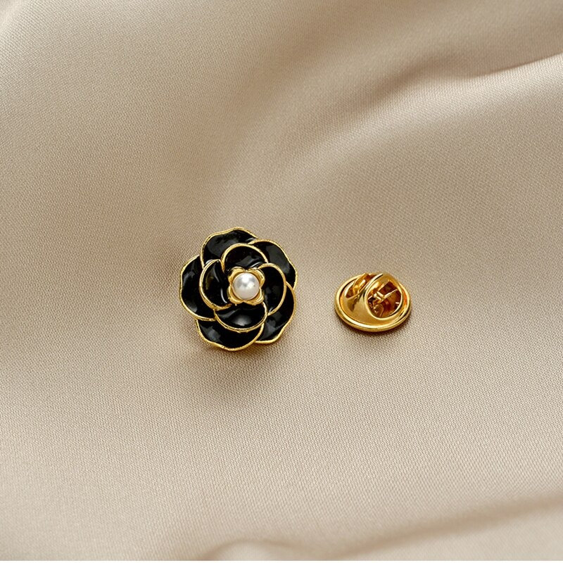 Camellia Flower Brooch Pins Plant Brooches for Women Dressing ...