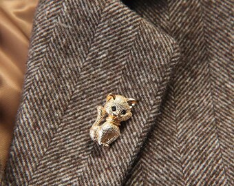 Little Cat Brooches Collar Kitten Shape Metal Brooches Lapel Scarf Pin Women Cute Party Jewelry Suit Accessories