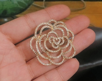 High Quality famous camellia brooch luxury party brooch small fragrance rose flower brooches accessories