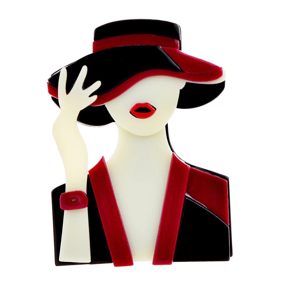 Creative Elegant Design Figure Lady Brooch Pins for Women Girl Acrylic ...