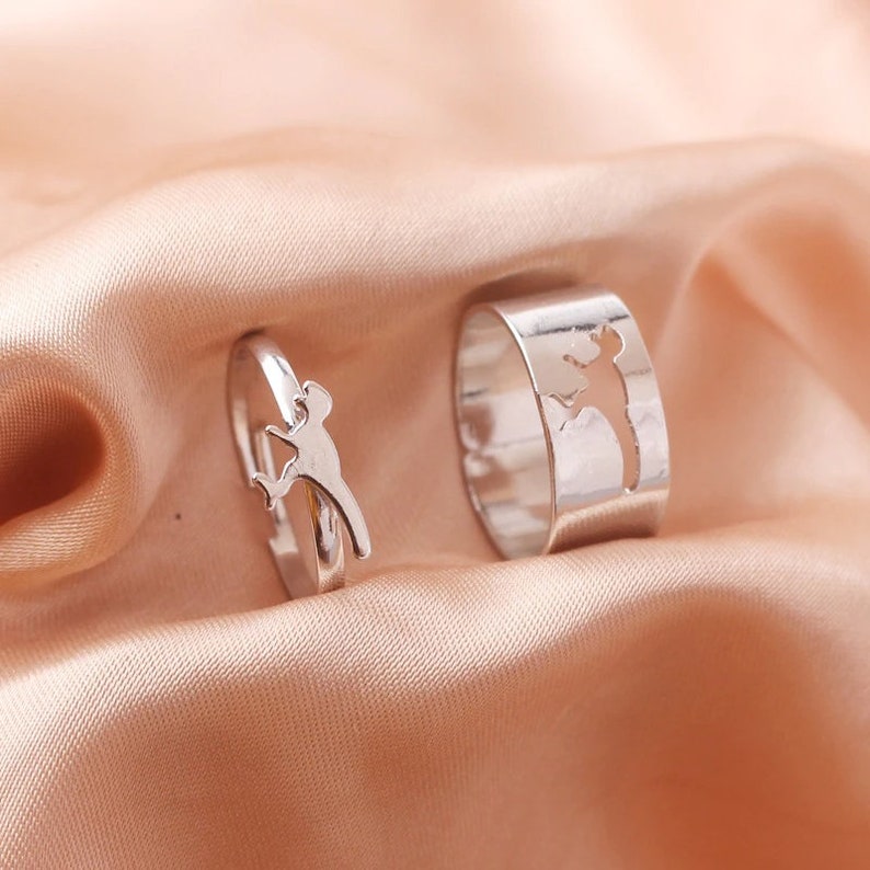 Butterfly Promise Silver Rings for Lover Couple Ring Set Friendship