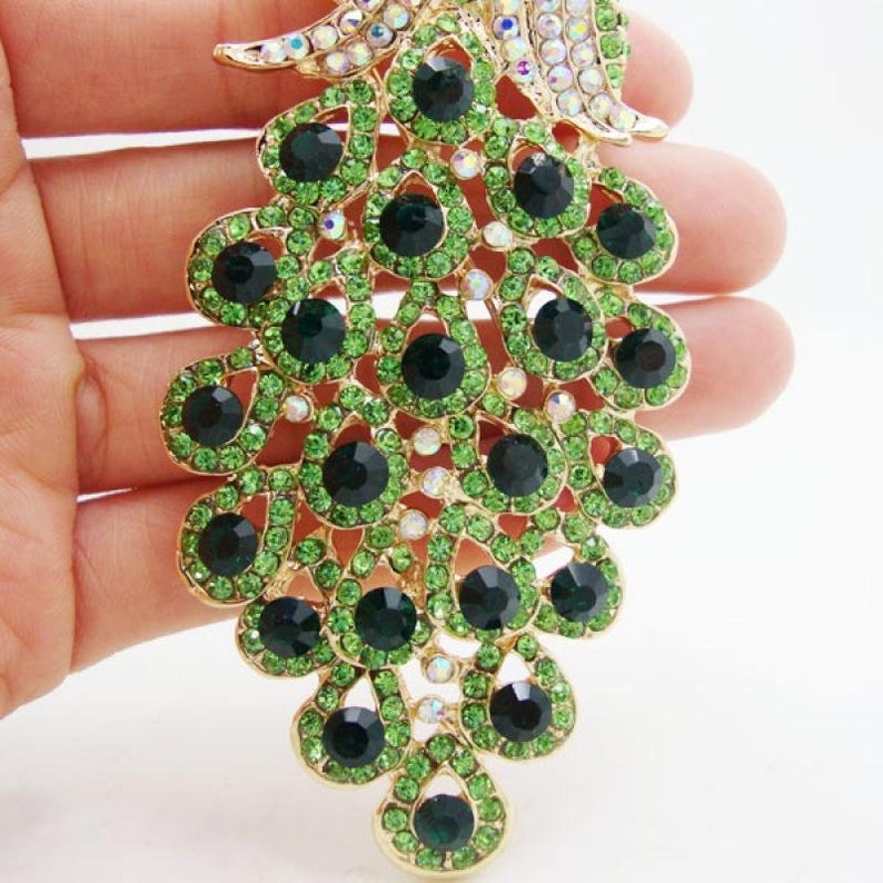 Color Rhinestone Peacock Brooch - Elegant Ladies Banquet Jewelry Gift, Alloy & Zircon