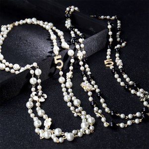 long pendants layered Camellia pearl necklace collares de moda flower party jewelry