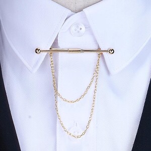 Hot Sale Brooches Broches High-end Fashion Personality Brooch Tassel Chain Clip Collar Shirt Buttoned Pin Male Accessories