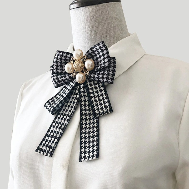 Double Layer Bow Tie Ladies Japanese Style Plaid Jacquard Etsy