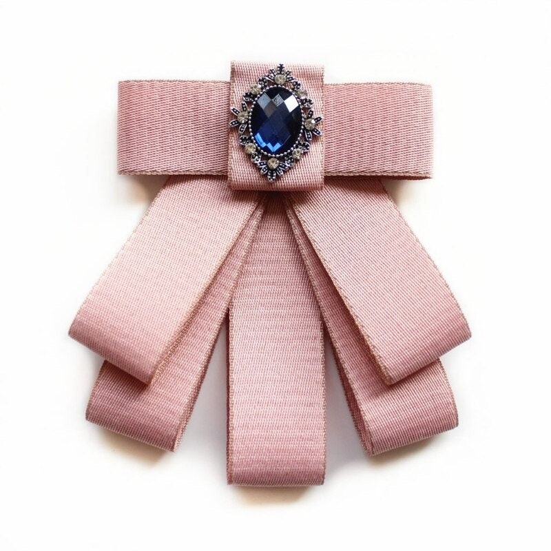 Fashion Ribbon Bow Tie Rhinestone Crystal Brooch Pin Luxury Wedding ...
