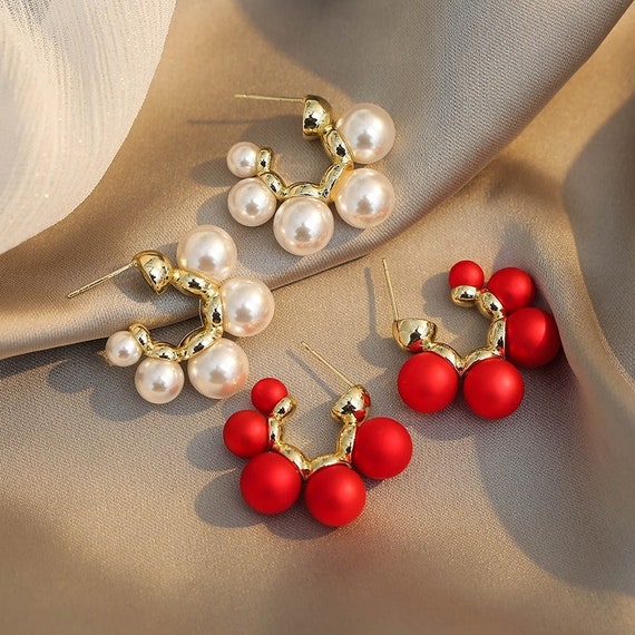 Faux Pearl Earrings Fashion - 1 Pair Stud Earrings Costume Jewelry for  Wedding - Walmart.com