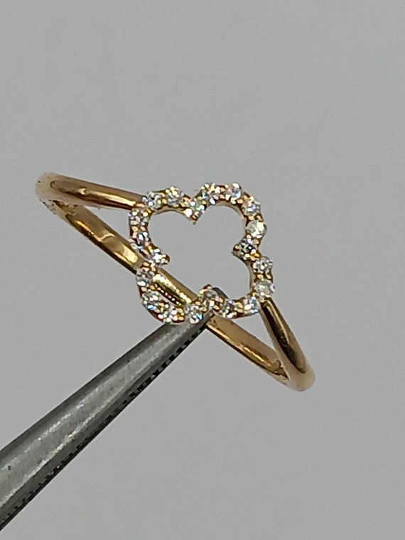 18kt  diamond clover ring - image 1