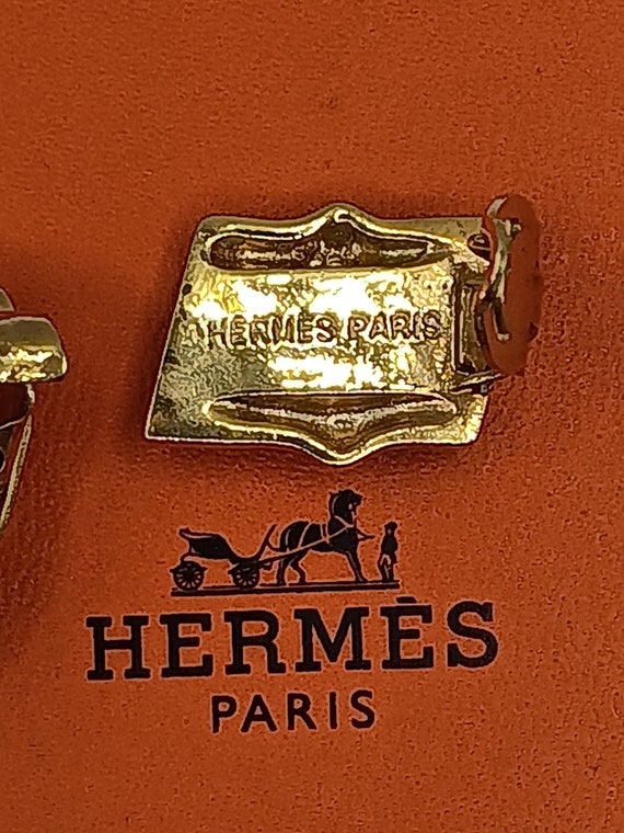 Authentic Hermes Bamboo clip on earrings - image 4