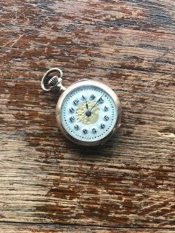 Antique Gold Pocket Watch Pendant Gem