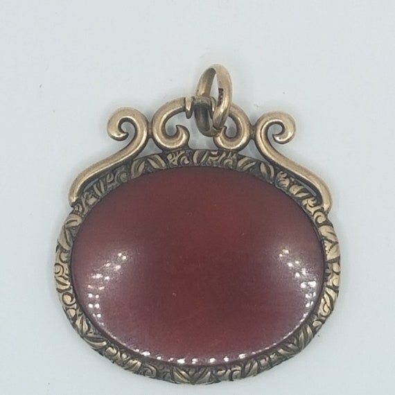 Victorian 10k intaglio pendant - image 2