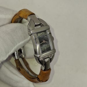 Gucci 6800l Gucci Bambus Uhr Vintage Gucci Bamboo Wood Wrist Watch