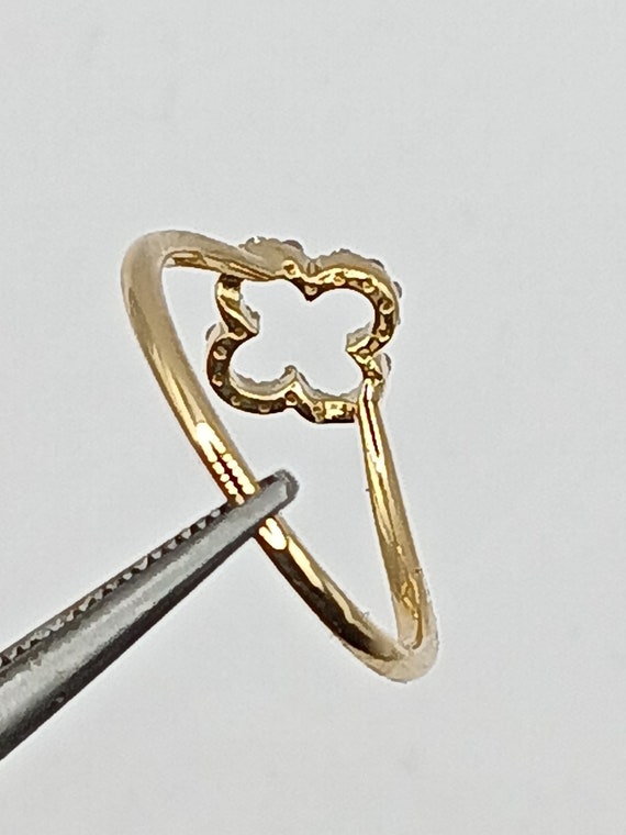 18kt  diamond clover ring - image 3