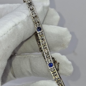 Authentic Art Deco 14kt Platinum Bracelet