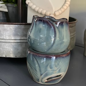 Ceramic Wax Melt Warmer|Fragrance Warmer|Wax Burner|Oil Burner|Tea Light Wax Warmer Bundle With 2 Tea Lights and 3oz Wax Melts, Gift for Her