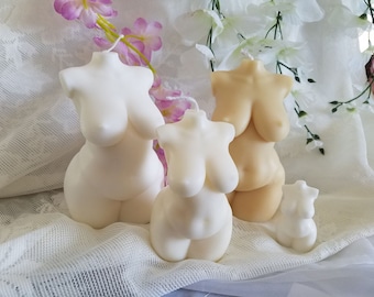 Full Figure Curvy Handmade 5 Inch Goddess Torso Shaped Candle, 2 Size Choices,  Lady Shaped Candle, Nude Torso Candle, Mature