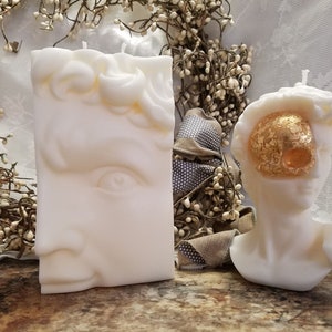 Large David Half Face Candle, 1.5 pounds X-Large David Statue Candle, Biblical Statue,Renaissance David Sculpture Head, Michelangelo&#39;s David