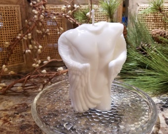 Winged Man Torso Candle,  Naked  Archangel Sensual Art, Guy Candle, Body Beautiful, Novelty Naked Man Candle, Angel Body Candle