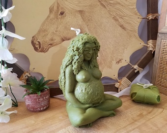 Large Gaia Goddess Candle, Mother Earth Sculpture, Sensual Soy Candle