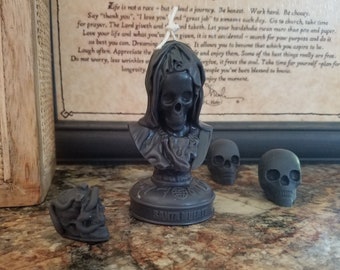 Santa Muerte Skeleton Saint, Skull Grim Reaper, Goth Candle,  Spiritual Candle Saint of Death, Spell Candle