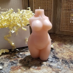 Small Curvy Goddess Torso Candle,  Naked Sensual Art, Plus Size Lady Candle, Body Beautiful, Novelty Woman Candle