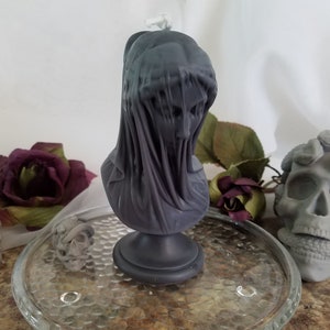 Black Veiled Lady Candle,  Goth Candle,  Female Torso Candle, The Veiled Lady, Spiritual Vieled Lady, Vailed