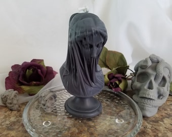 Black Veiled Lady Soy Candle, Goth Torso Candle